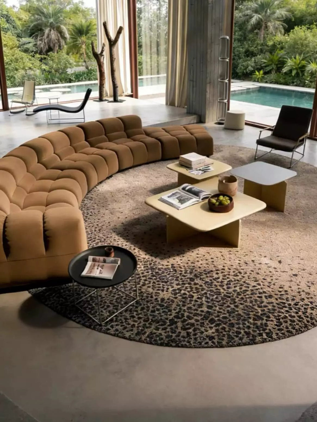 Custom Handmade Gradient Round Rug - Houseoon