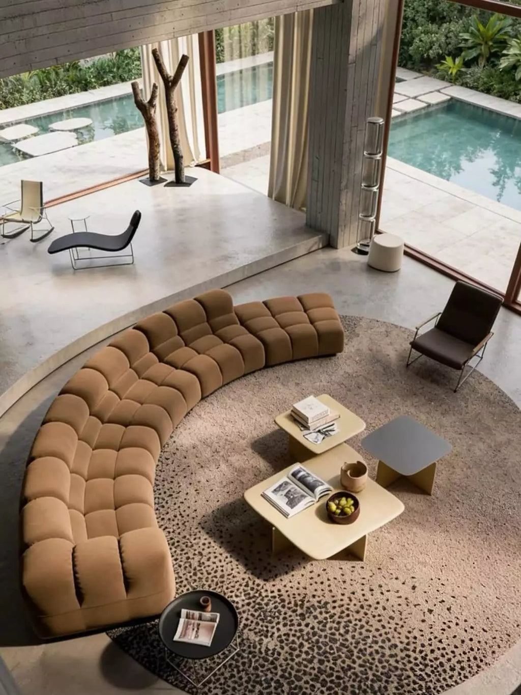 Custom Handmade Gradient Round Rug - Houseoon