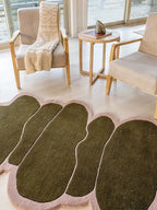 Olive odd shaped rugs