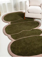 Olive odd shaped rugs