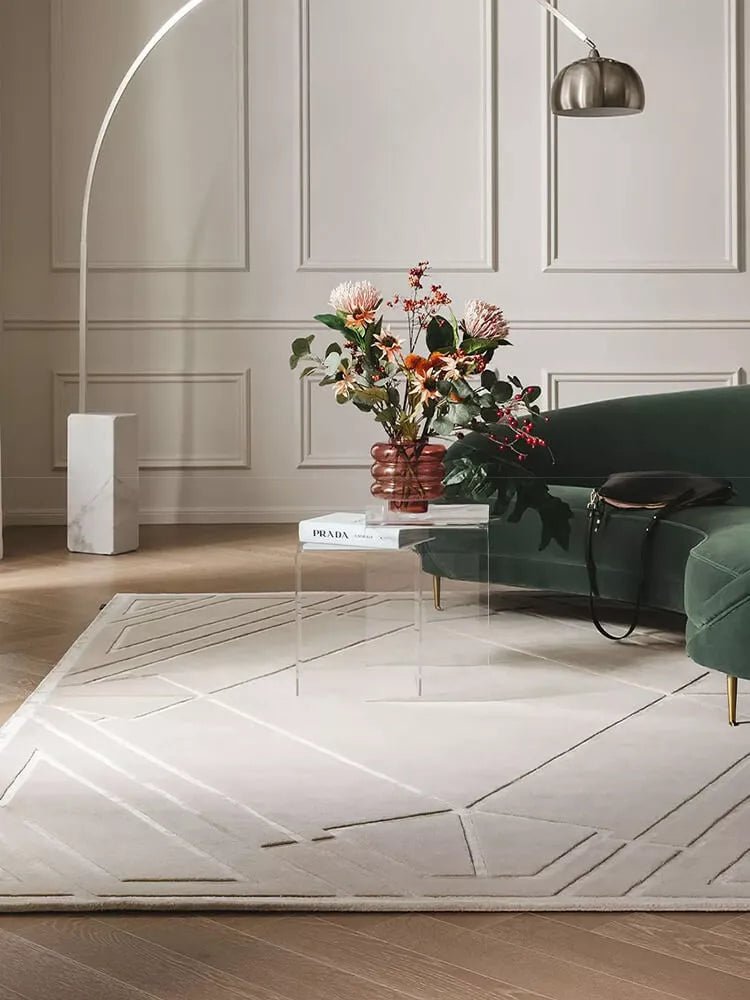 Garsea ivory textured rug - Houseoon