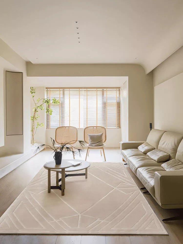 Garsea ivory textured rug - Houseoon