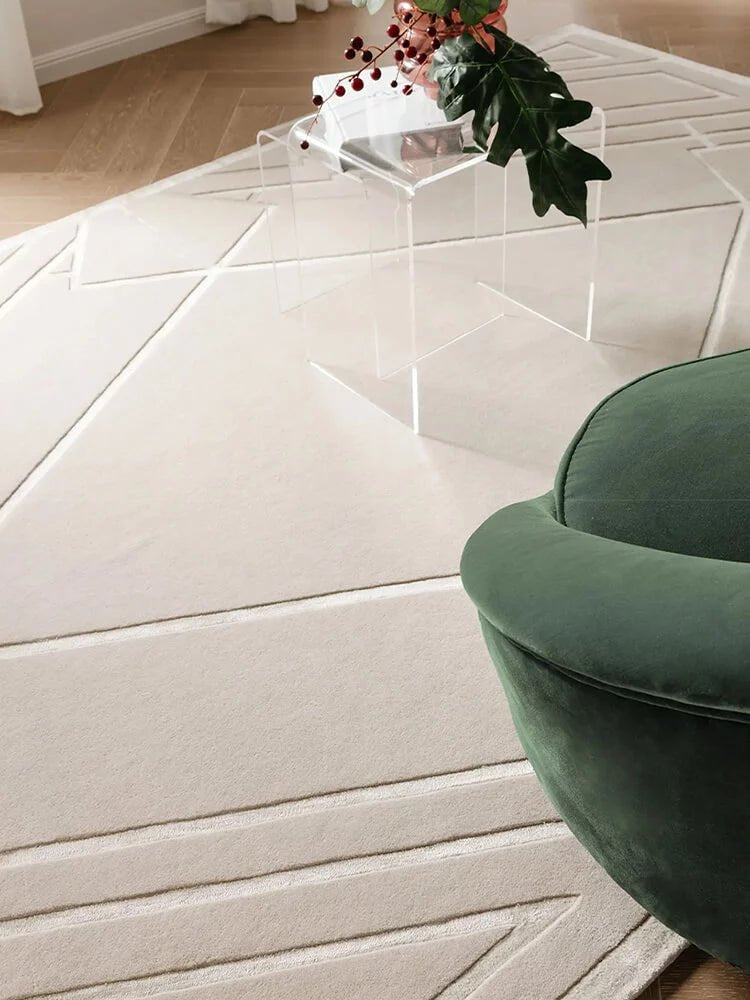 Garsea ivory textured rug - Houseoon