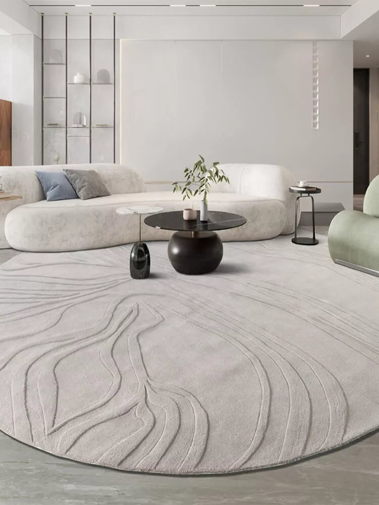 Gemma Waves Abstract Round Rug - Houseoon