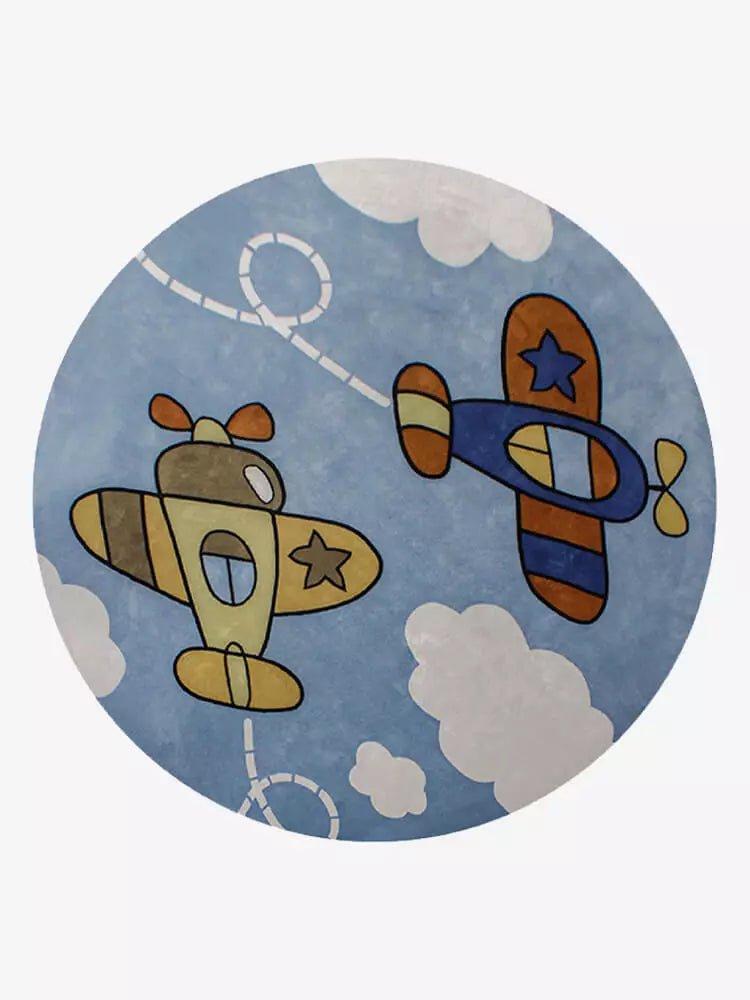 Giselle Cartoon Airplane Design Rug - Houseoon