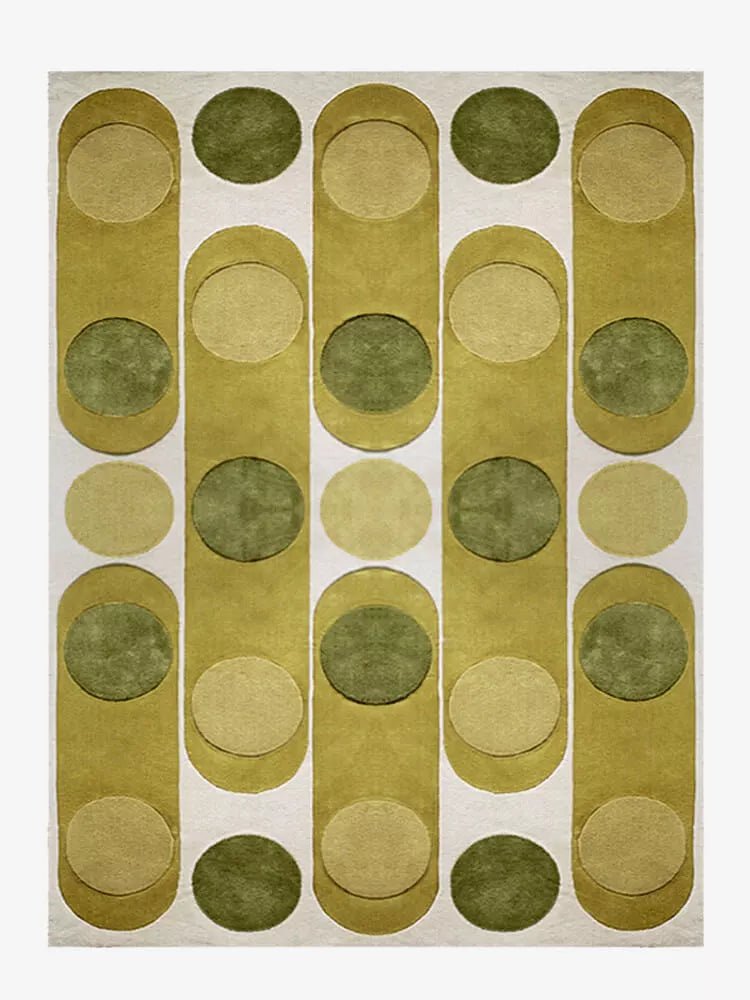 Green geometric rug - Houseoon