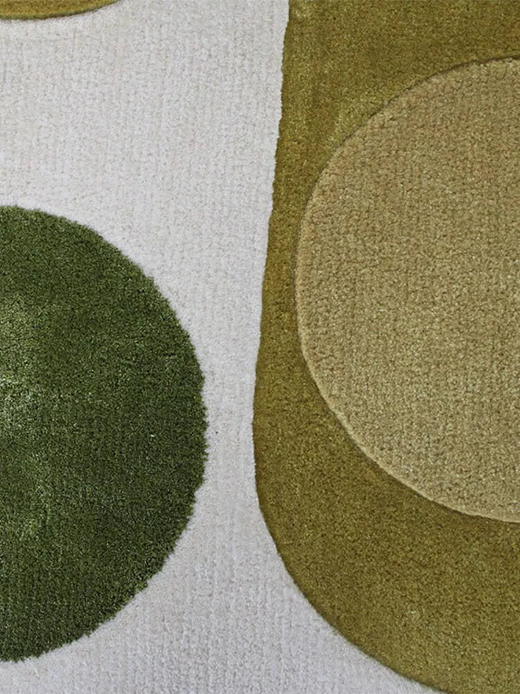 Green geometric rug - Houseoon