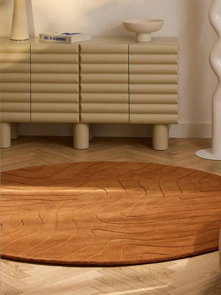 Awave Round Neutral Rug
