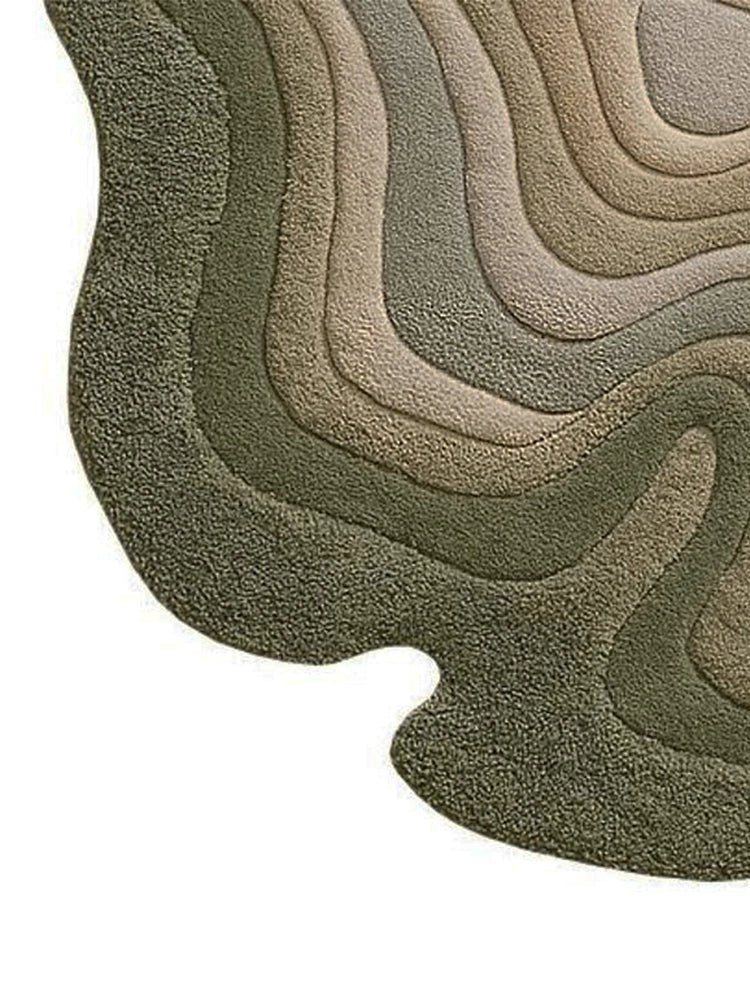 Handmade Olive Wool Area Rug - Houseoon