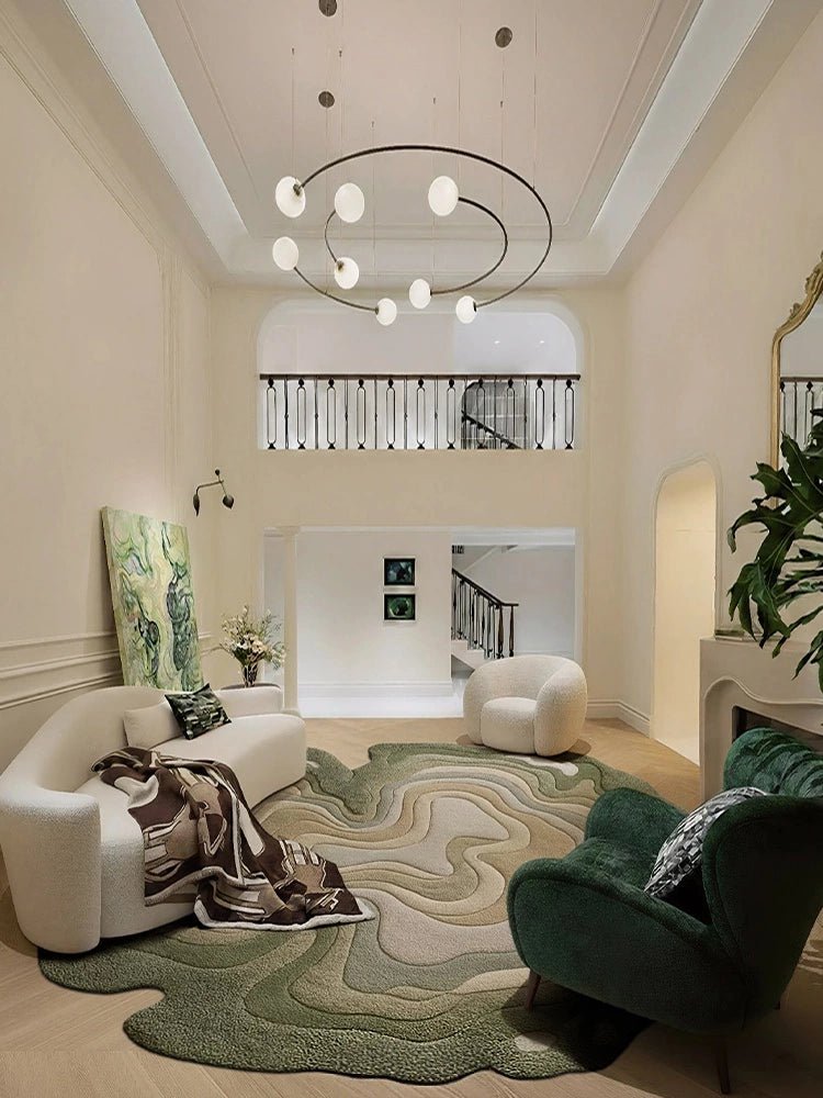 Handmade Olive Wool Area Rug - Houseoon