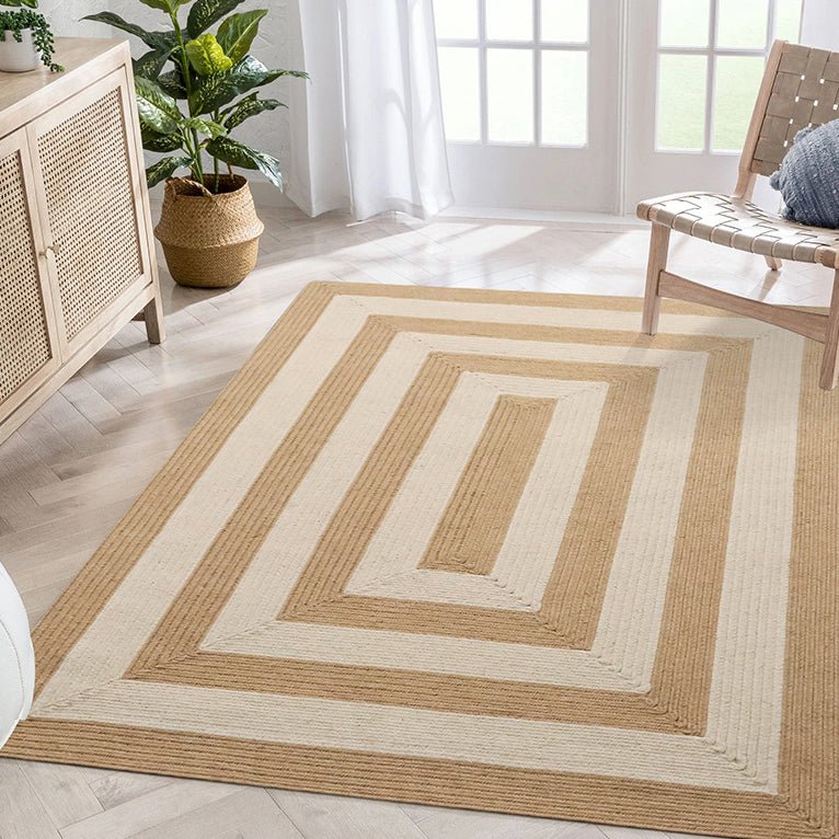 Handmade Stripe Jute Rug - Houseoon