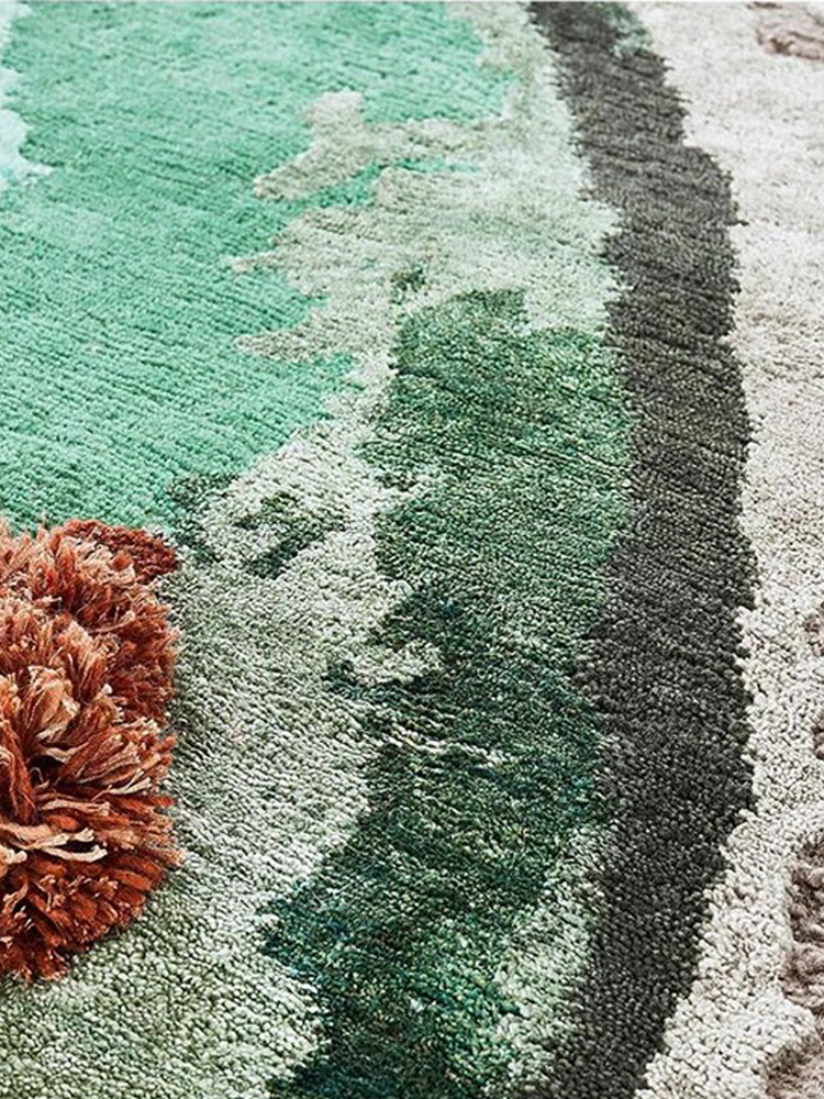 Greeneo organic shaped rug