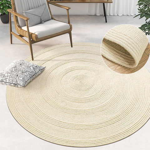Round Wool Area Braided Rugs