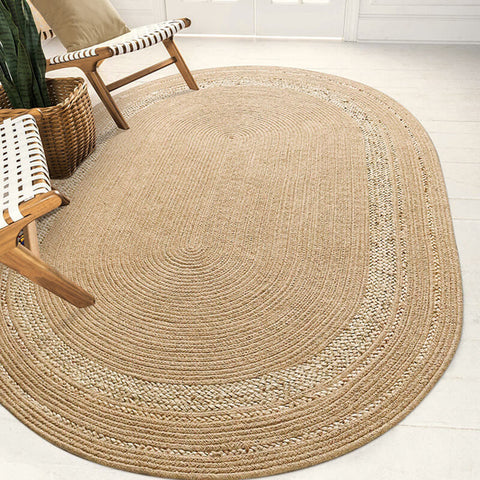 Geflochtener Teppich aus natürlicher Jute