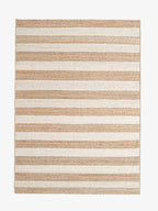 Handwoven Striped Jute Area Rug - Houseoon