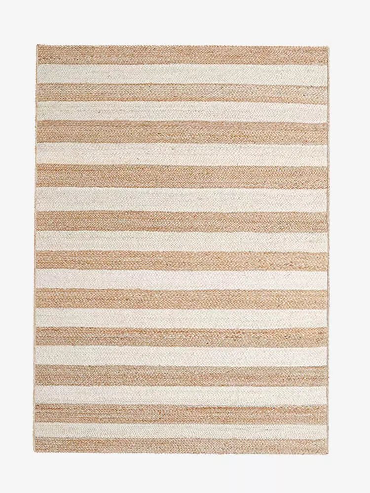 Handwoven Striped Jute Area Rug - Houseoon Image principale du produit