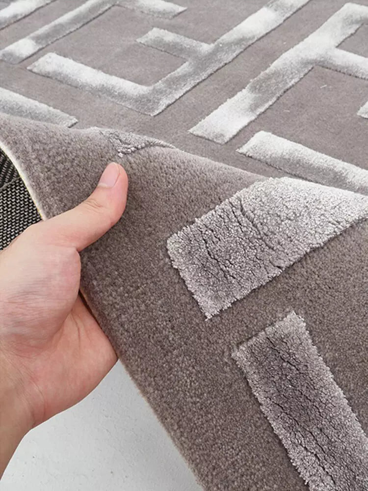 Petra grey geometric rug