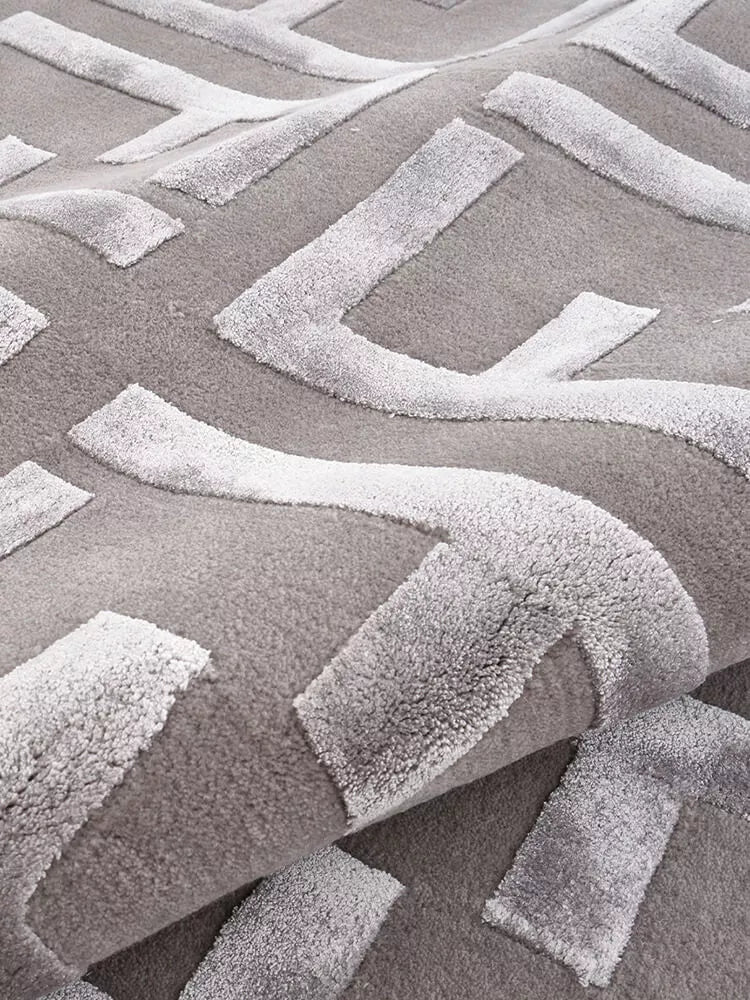 Petra grey geometric rug