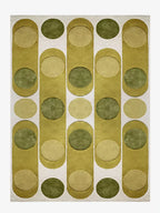 Green geometric rug