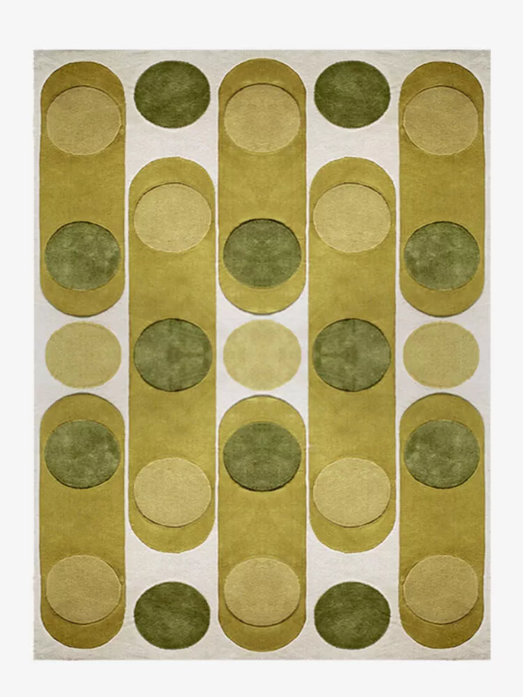 Green geometric rug Main image