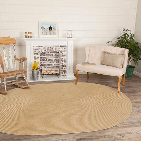 Hand woven jute braided rug