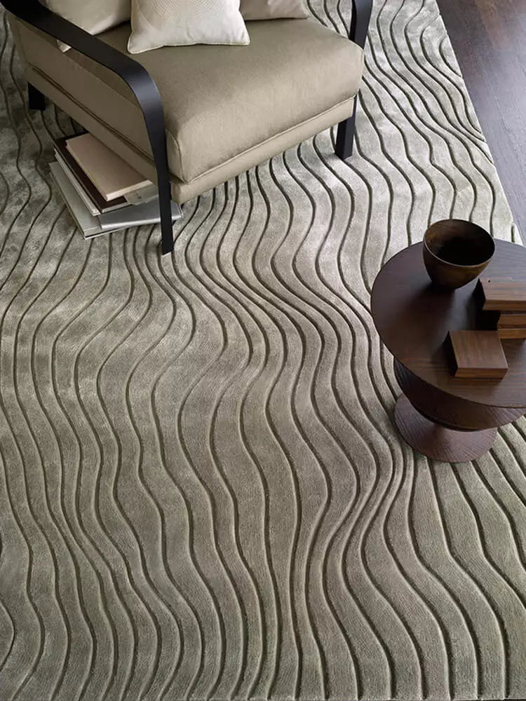 Janice Wave Striped Pattern Rug - Houseoon