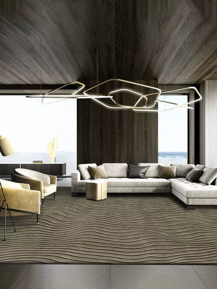 Janice Wave Striped Pattern Rug - Houseoon