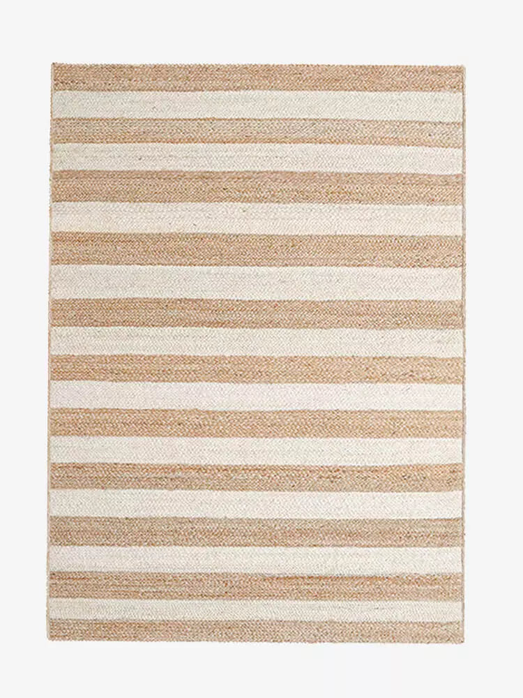 Handwoven Striped Jute Area Rug