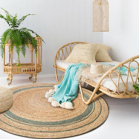 Tapis rond en jute tressé