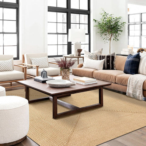 Hand woven jute braided rug