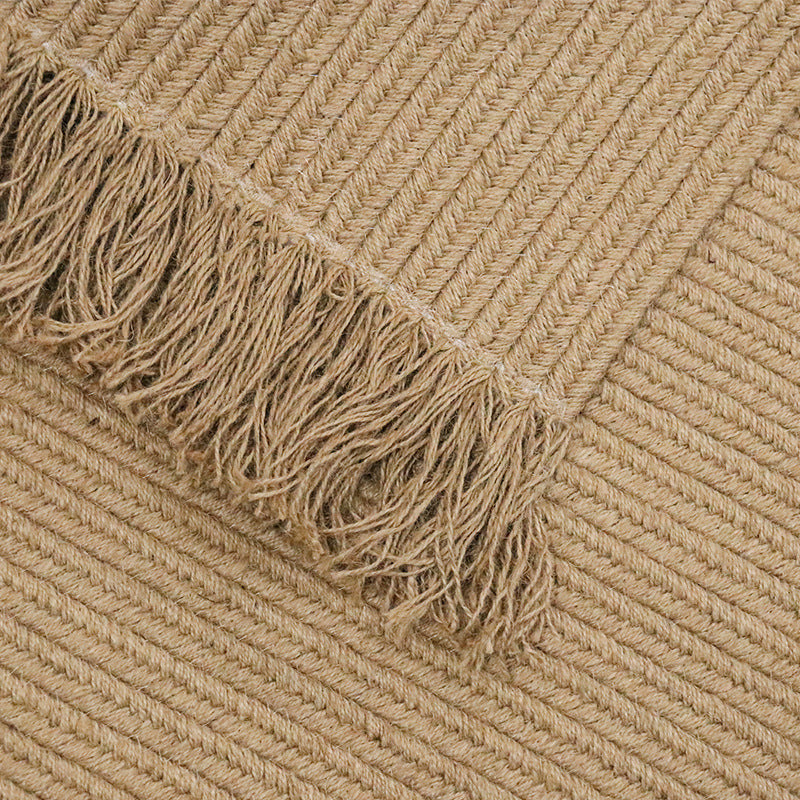 Natural hand braided tassels jute rug