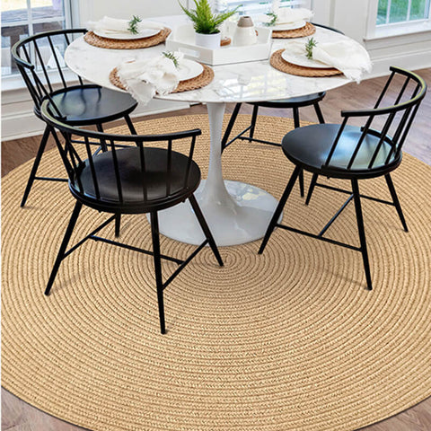 Hand woven jute braided rug
