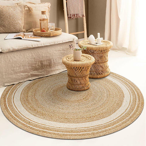 Tapis rond en jute tressé