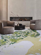 Kenyao Green Abstract Area Rug - Houseoon