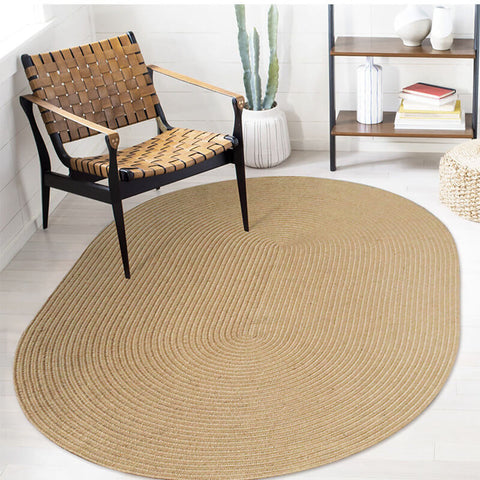 Hand woven jute braided rug