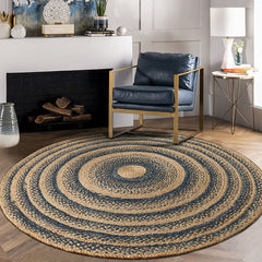 Tapis rond en jute tissé à la main