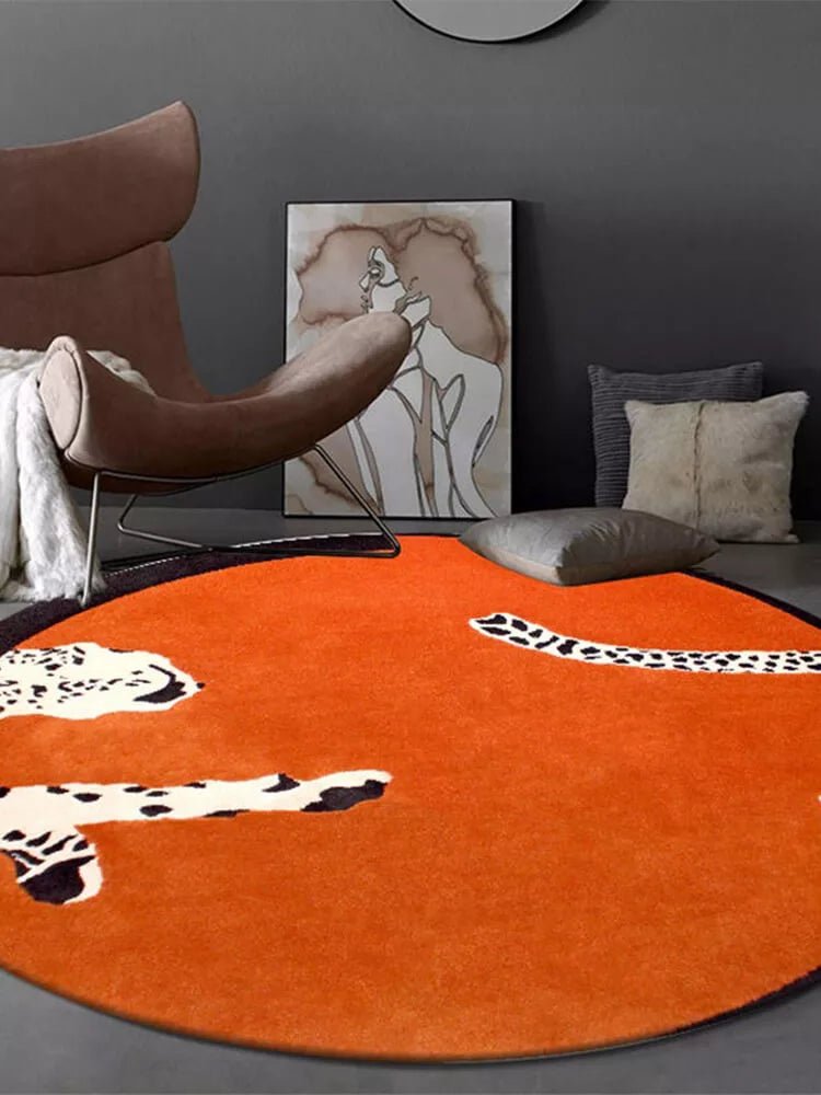 Leopard Handtuft Round Rugs - Houseoon