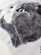 Light Grey Cat Tufted Rug - Houseoon