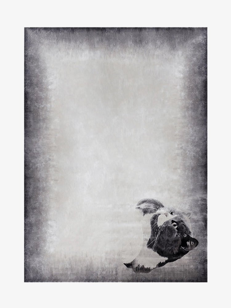 Light Grey Cat Tufted Rug - Houseoon