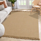 Natural hand braided tassels jute rug
