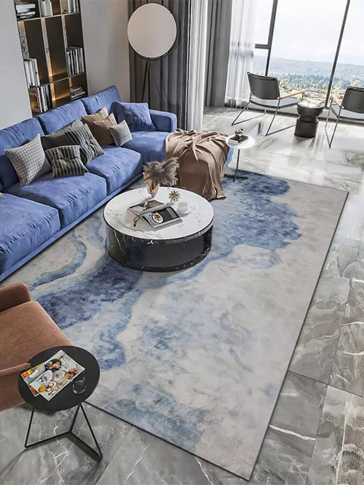 Serrano blue abstract rug