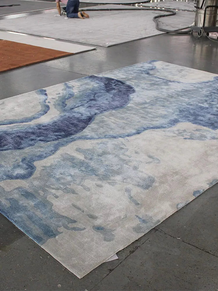 Serrano blue abstract rug
