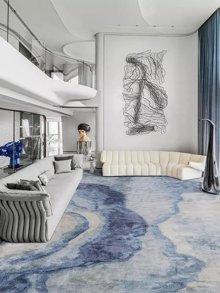 Serrano blue abstract rug