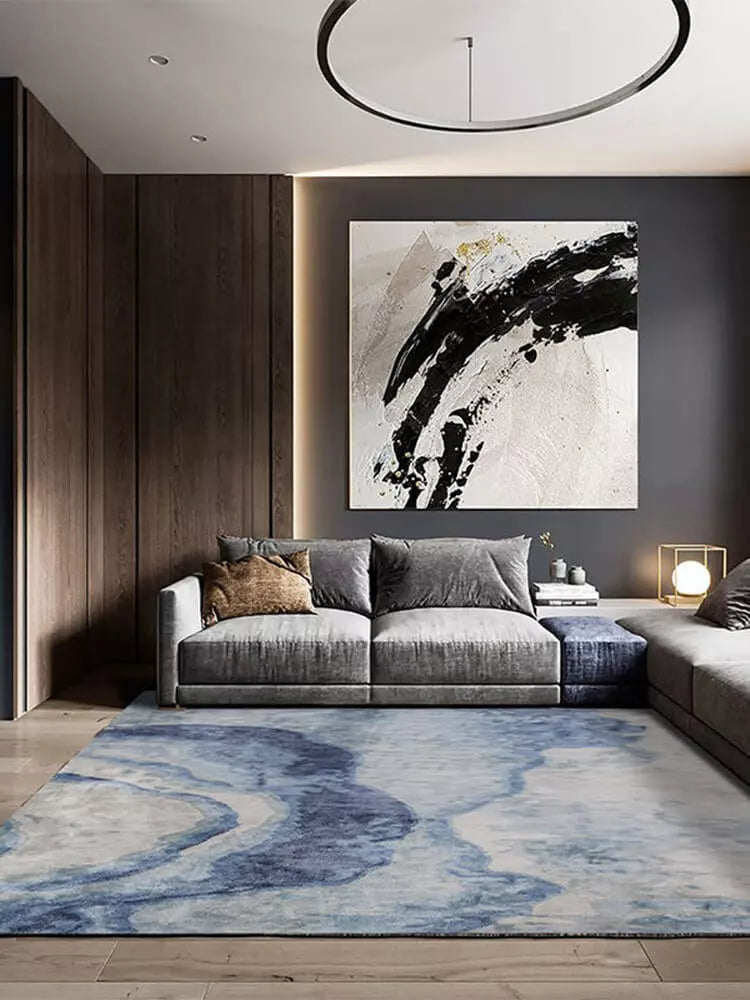 Serrano blue abstract rug