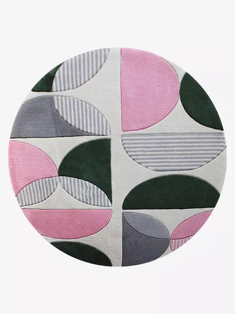 Marron Textured Round Rug - Houseoon