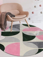 Marron Textured Round Rug - Houseoon