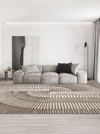 Mirres Brown Stripes Area Rug - Houseoon