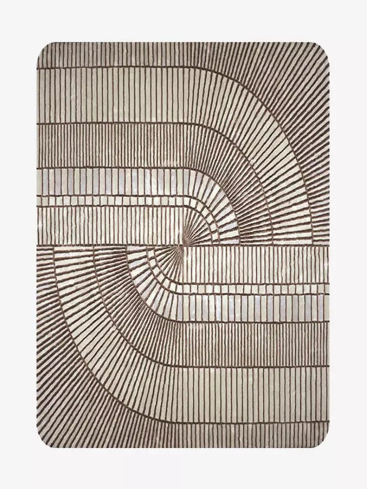 Mirres Brown Stripes Area Rug - Houseoon