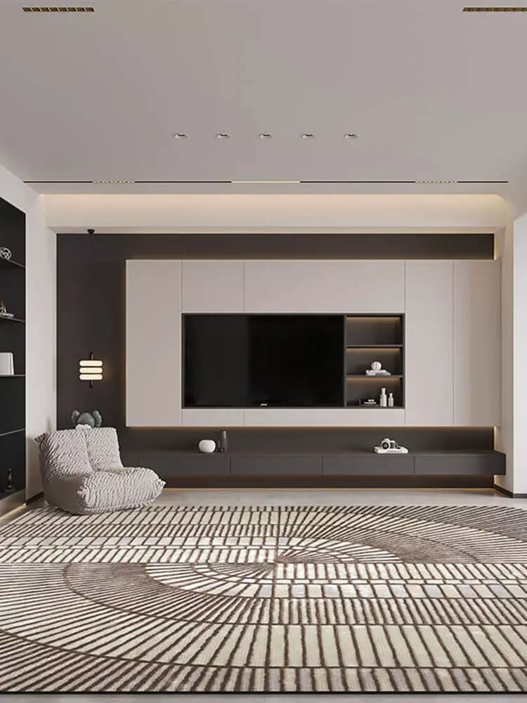 Mirres Brown Stripes Area Rug - Houseoon