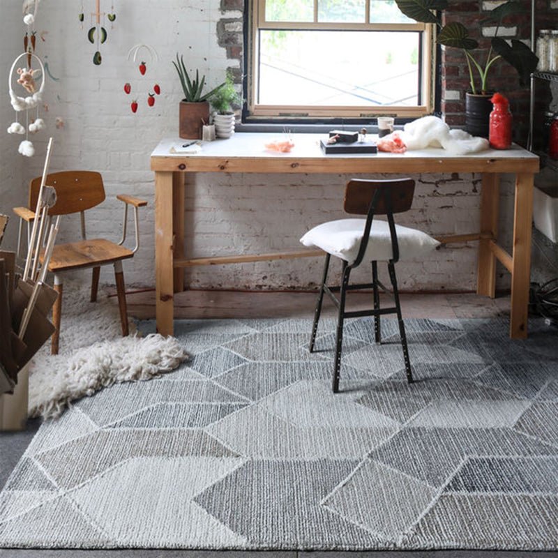 modern grey wool rug - Houseoon